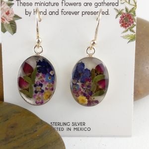 Beautiful Flowers in Resin 925 Earrings